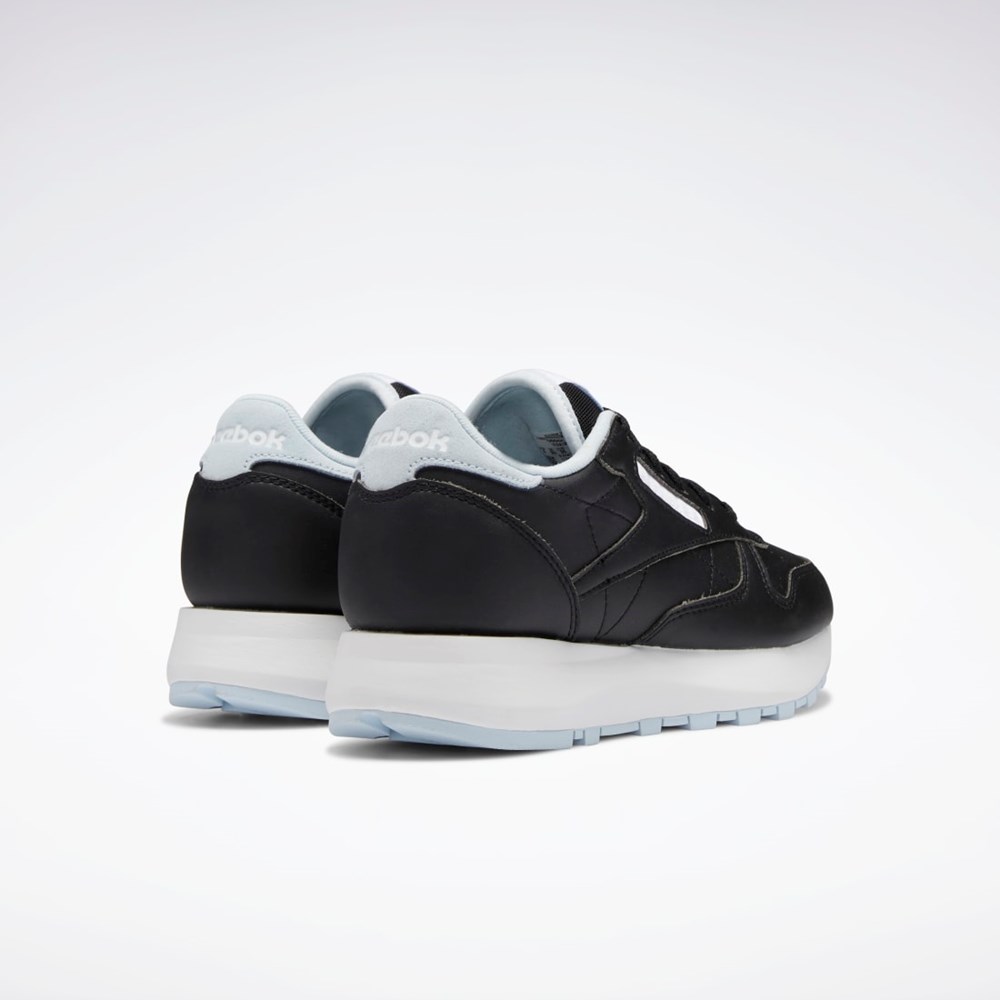 Reebok Classic Leather SP Shoes - Grade School Core Black / Glass Blue / Ftwr White | GZ1597