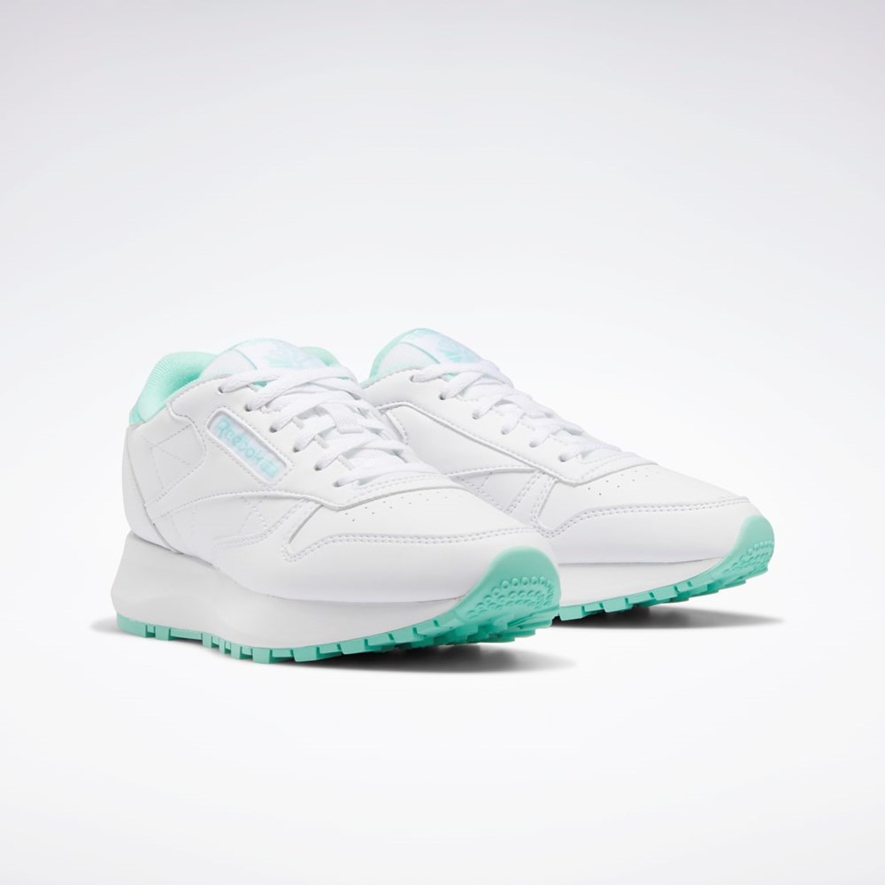 Reebok Classic Leather SP Shoes - Grade School Ftwr White / Hint Mint / Ftwr White | GZ1600