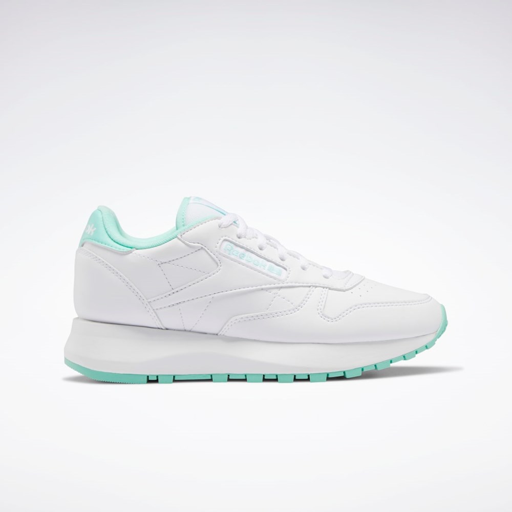 Reebok Classic Leather SP Shoes - Grade School Ftwr White / Hint Mint / Ftwr White | GZ1600