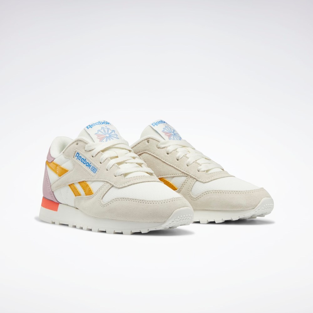 Reebok Classic Leather Shoes Chalk / Bright Ochre / Infused Lilac | GX7099