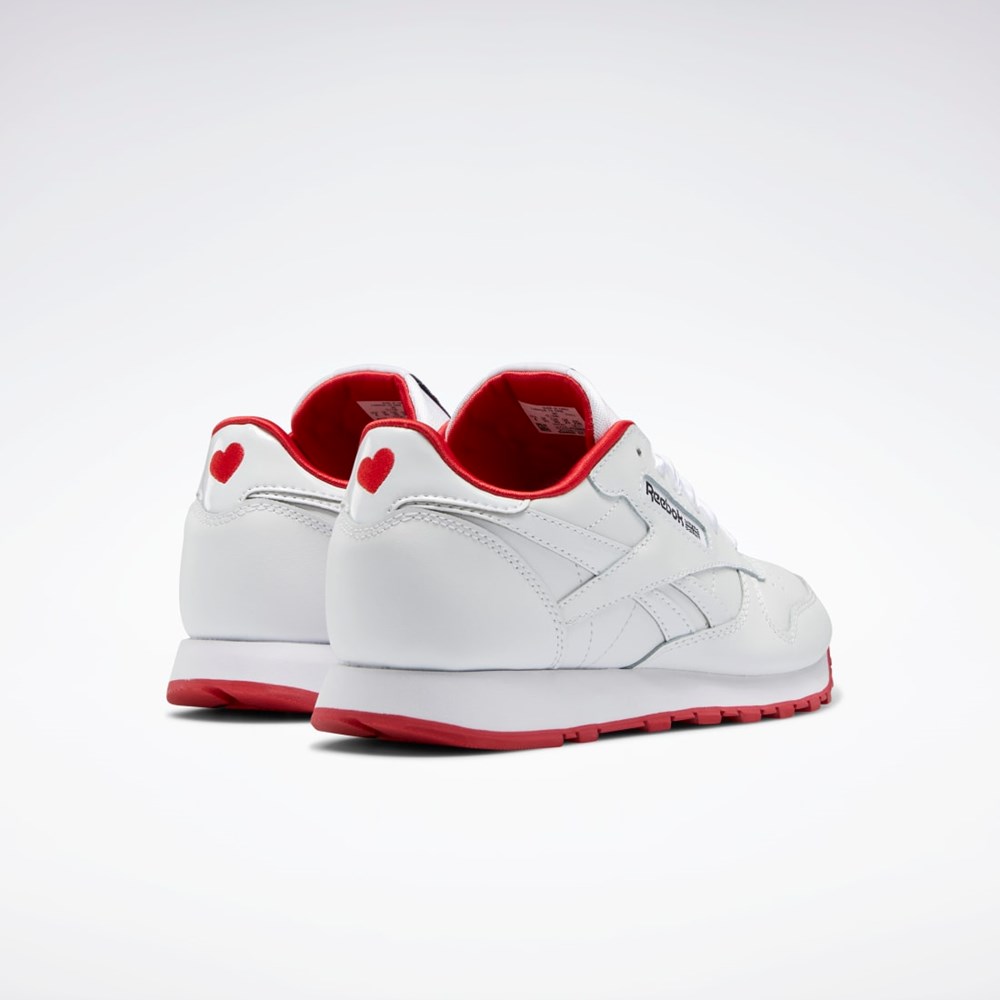 Reebok Classic Leather Shoes - Grade School Ftwr White / Ftwr White / Vector Red | GW3375