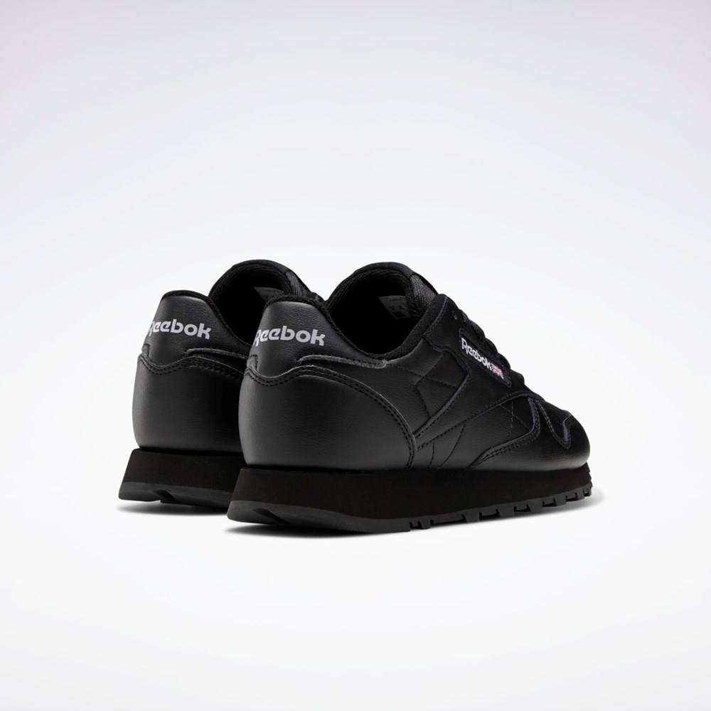 Reebok Classic Leather Shoes - Grade School Core Black / Core Black / Core Black | GZ6094