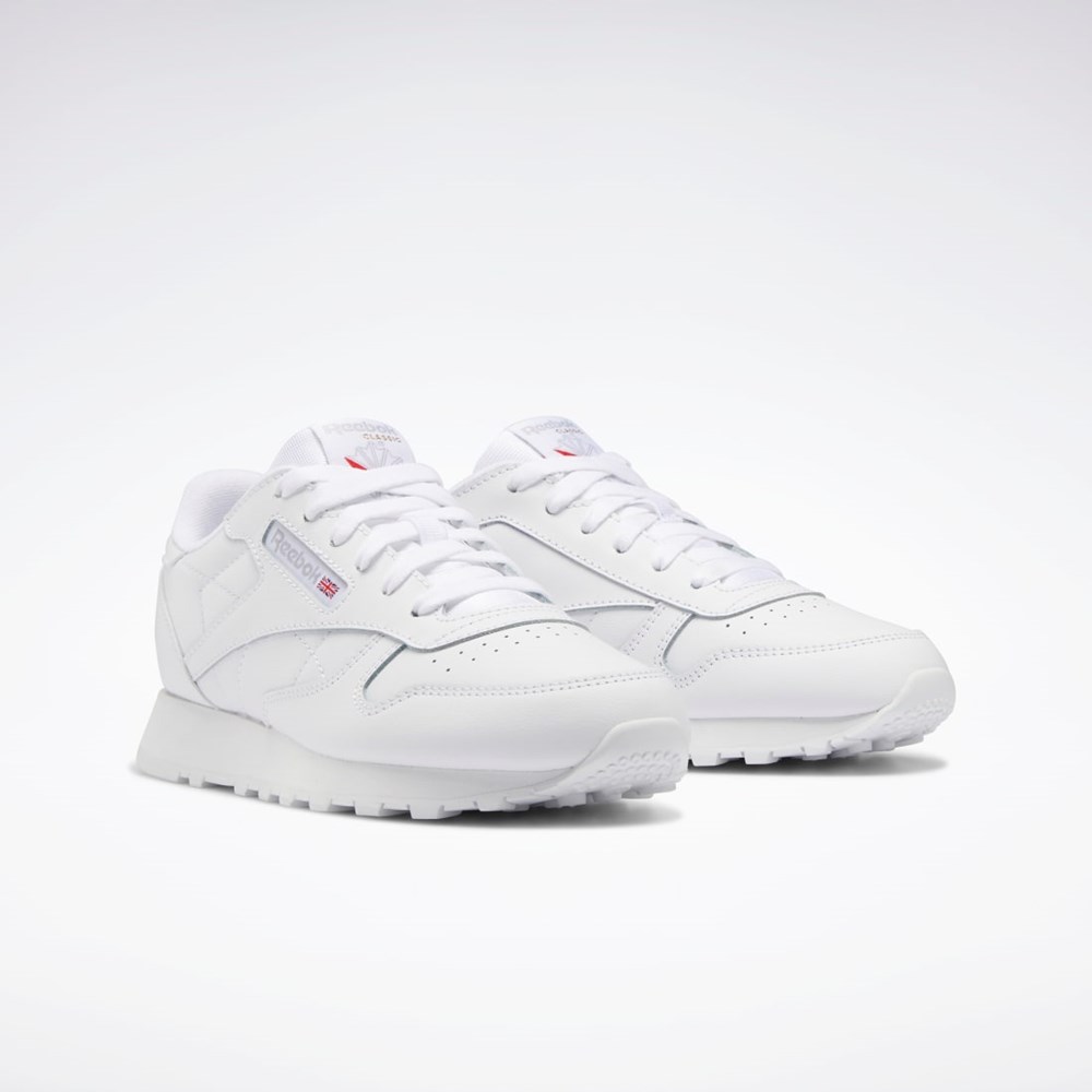 Reebok Classic Leather Shoes - Grade School Ftwr White / Ftwr White / Ftwr White | GZ6097