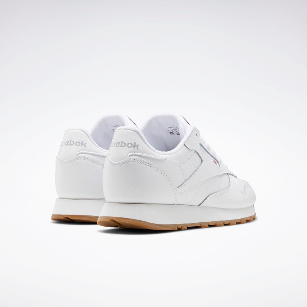 Reebok Classic Leather Shoes - Grade School Ftwr White / Ftwr White / Reebok Rubber Gum-02 | GZ6098