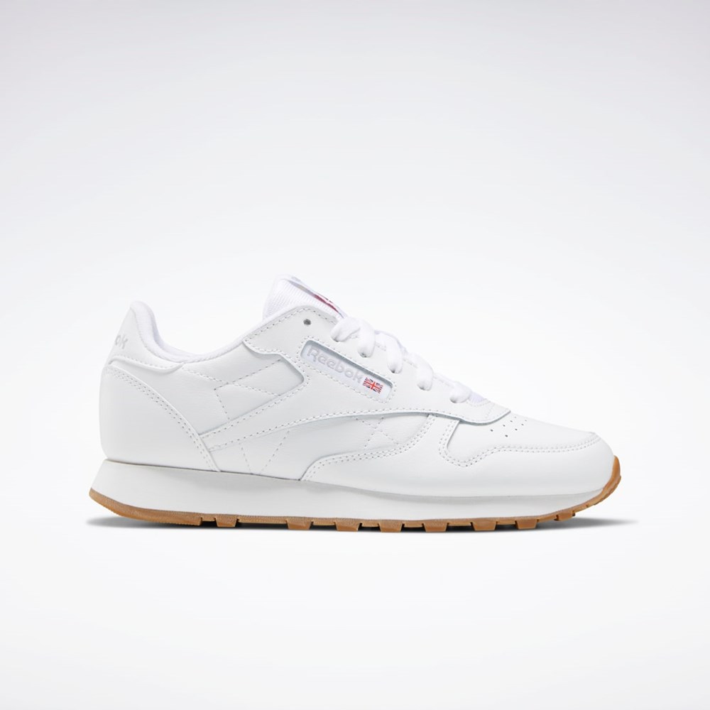 Reebok Classic Leather Shoes - Grade School Ftwr White / Ftwr White / Reebok Rubber Gum-02 | GZ6098