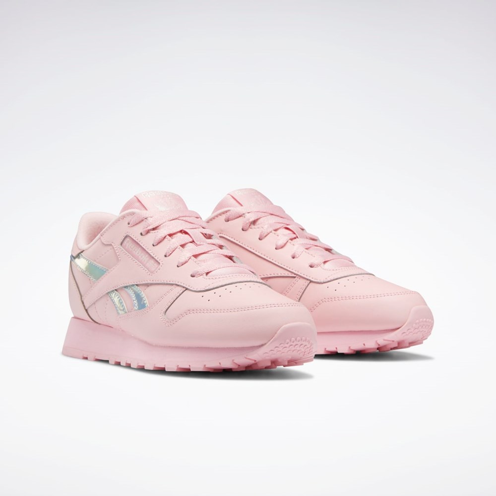 Reebok Classic Leather Shoes - Grade School Pink Glow / Pink Glow / Pink Glow | HQ3902