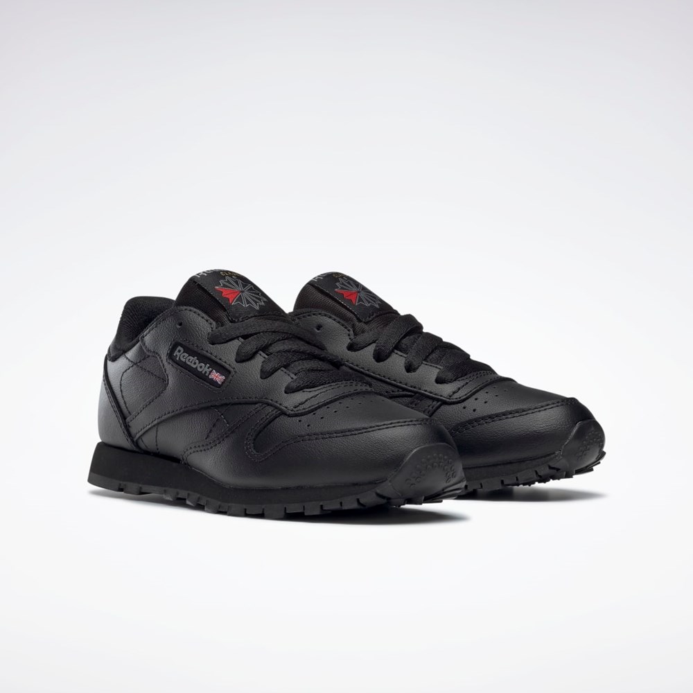 Reebok Classic Leather Shoes - Preschool Black | 50170