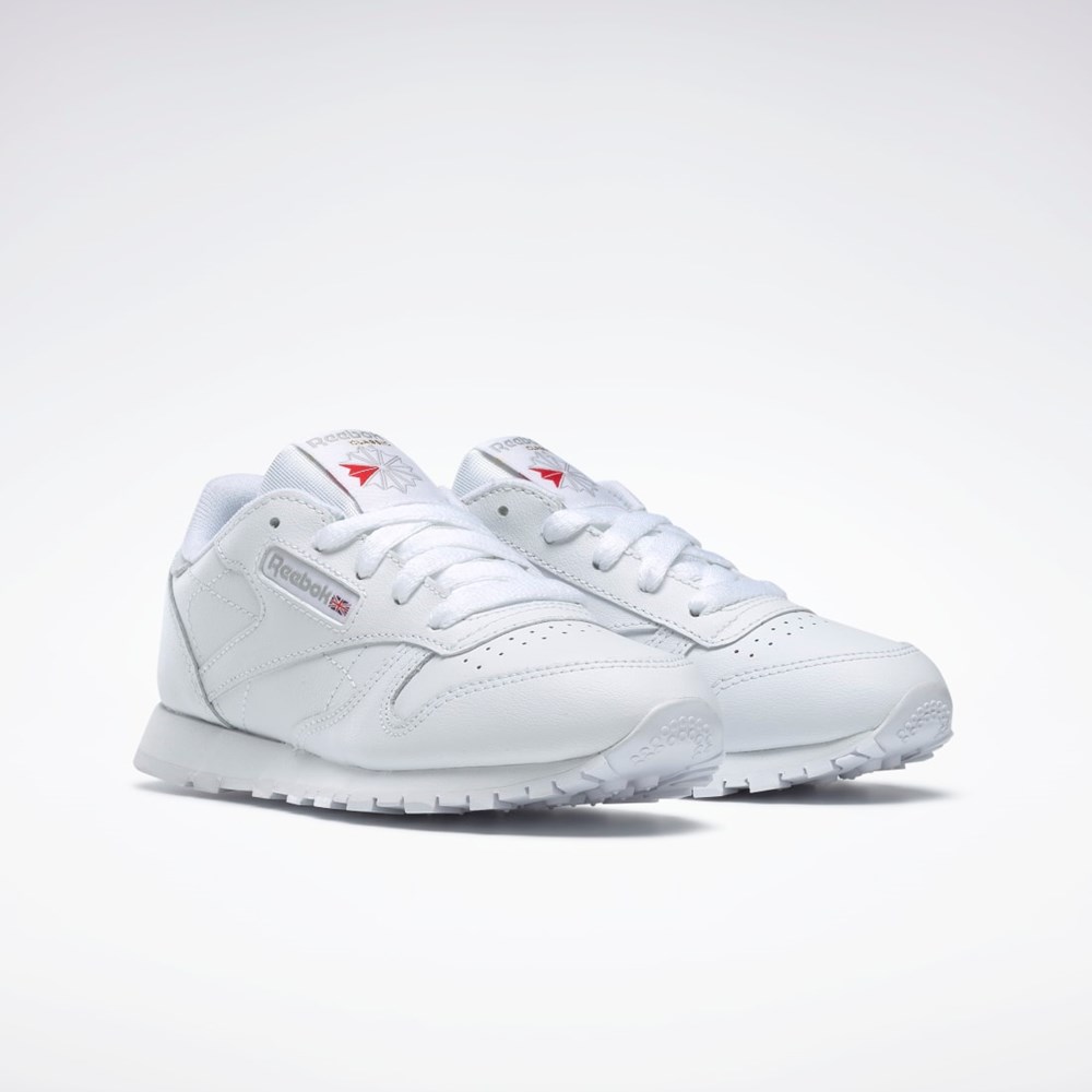 Reebok Classic Leather Shoes - Preschool White | 50172