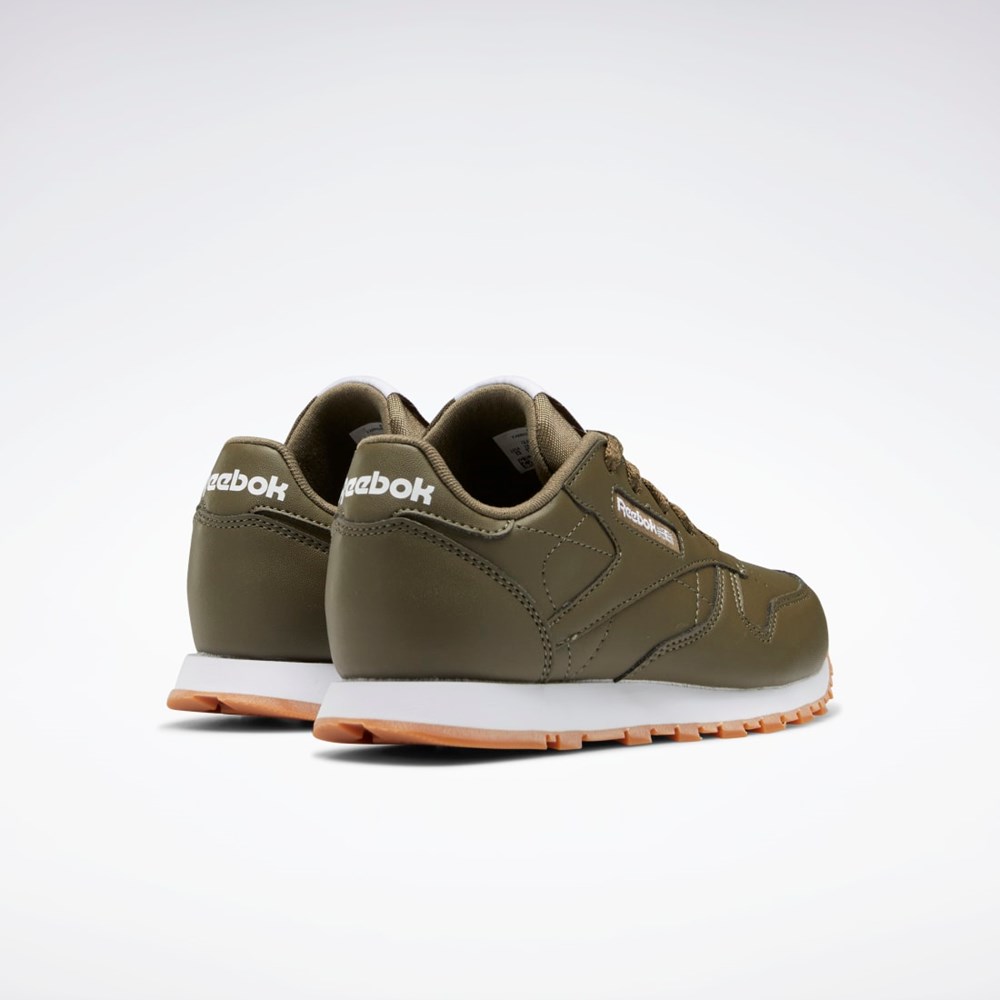 Reebok Classic Leather Shoes - Preschool Army Green / Army Green / Army Green | HQ3894