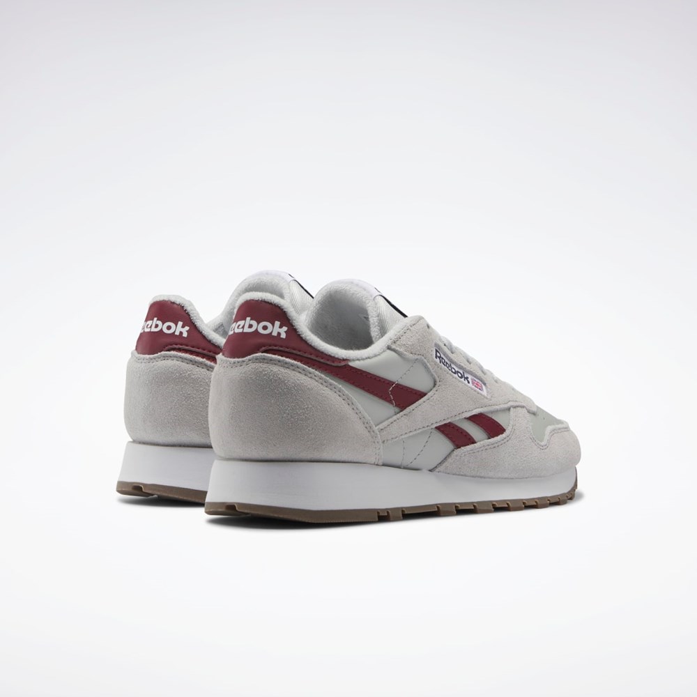 Reebok Classic Leather Shoes Pure Grey 2 / Pure Grey 2 / Classic Burgundy | GV9640