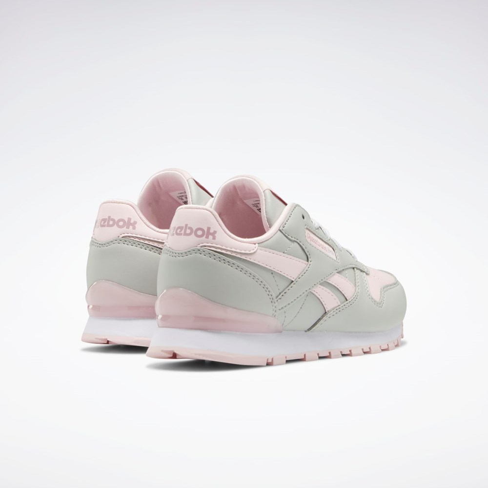 Reebok Classic Leather Step 'n' Flash Shoes - Preschool Pure Grey 2 / Pure Grey 2 / Porcelain Pink | GW9173