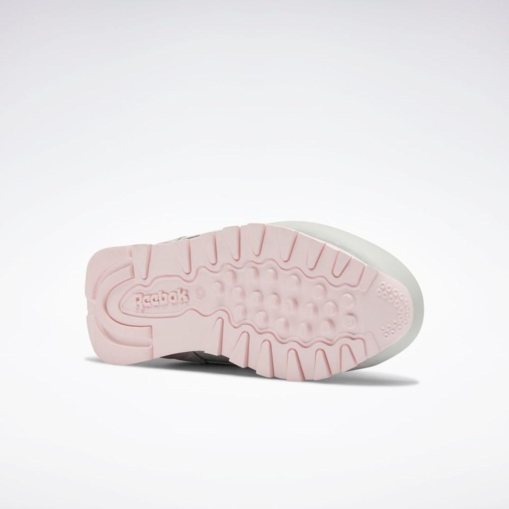 Reebok Classic Leather Step 'n' Flash Shoes - Preschool Pure Grey 2 / Pure Grey 2 / Porcelain Pink | GW9173