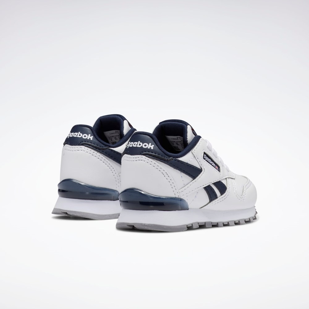 Reebok Classic Leather Step 'n' Flash Shoes - Toddler Ftwr White / Ftwr White / Vector Navy | GX3884