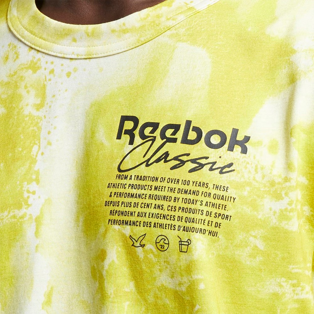 Reebok Classics Allover Print Graphic T-Shirt Acid Yellow | H54419