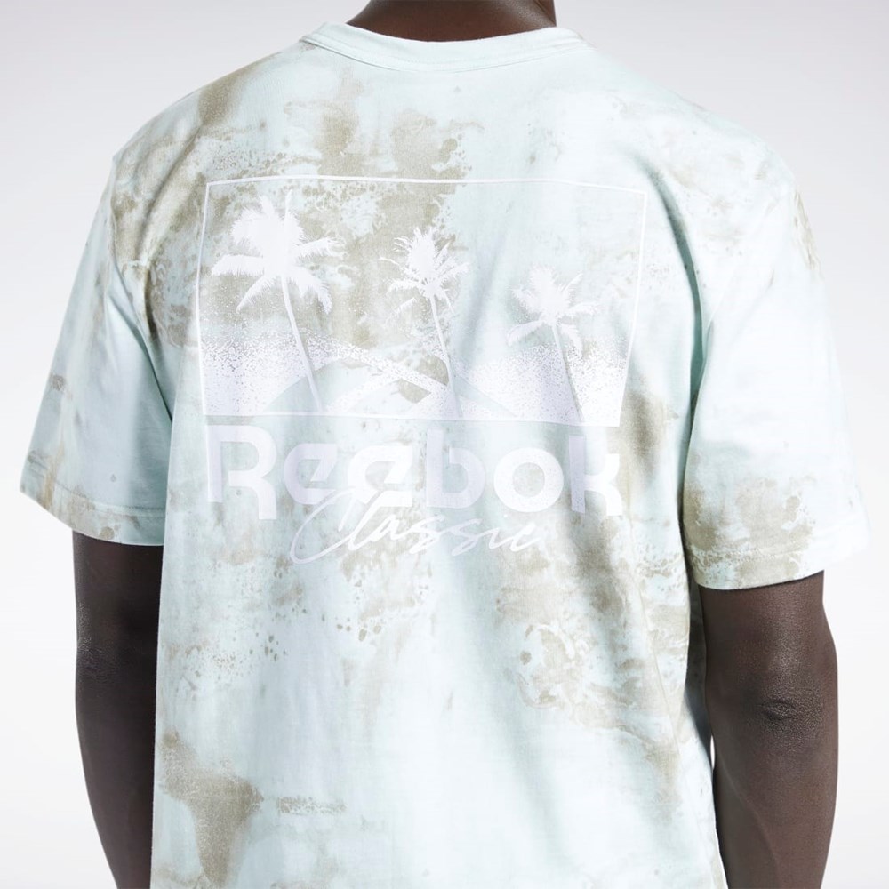 Reebok Classics Allover Print Graphic T-Shirt Light Sage | HB5965