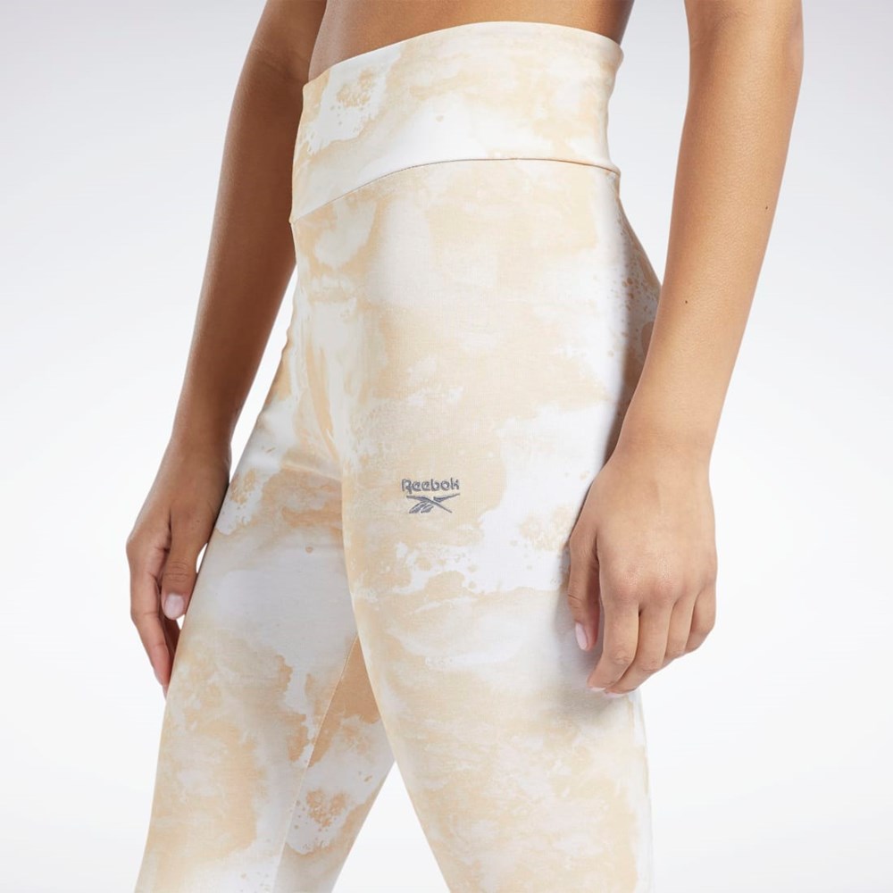 Reebok Classics Cloud Splatter-Print Leggings Stucco | H49279