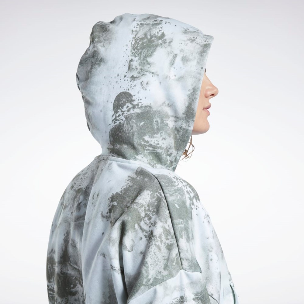 Reebok Classics Cloud Splatter-Print Zip-Up Sweatshirt Light Sage | H58674