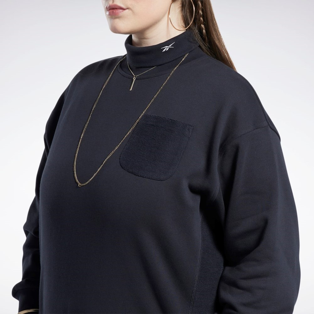 Reebok Classics Cotton French Terry Sweatshirt (Plus Size) Black | HN4343