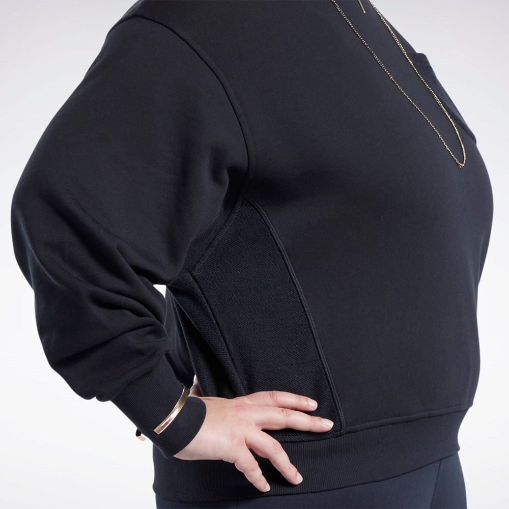 Reebok Classics Cotton French Terry Sweatshirt (Plus Size) Black | HN4343