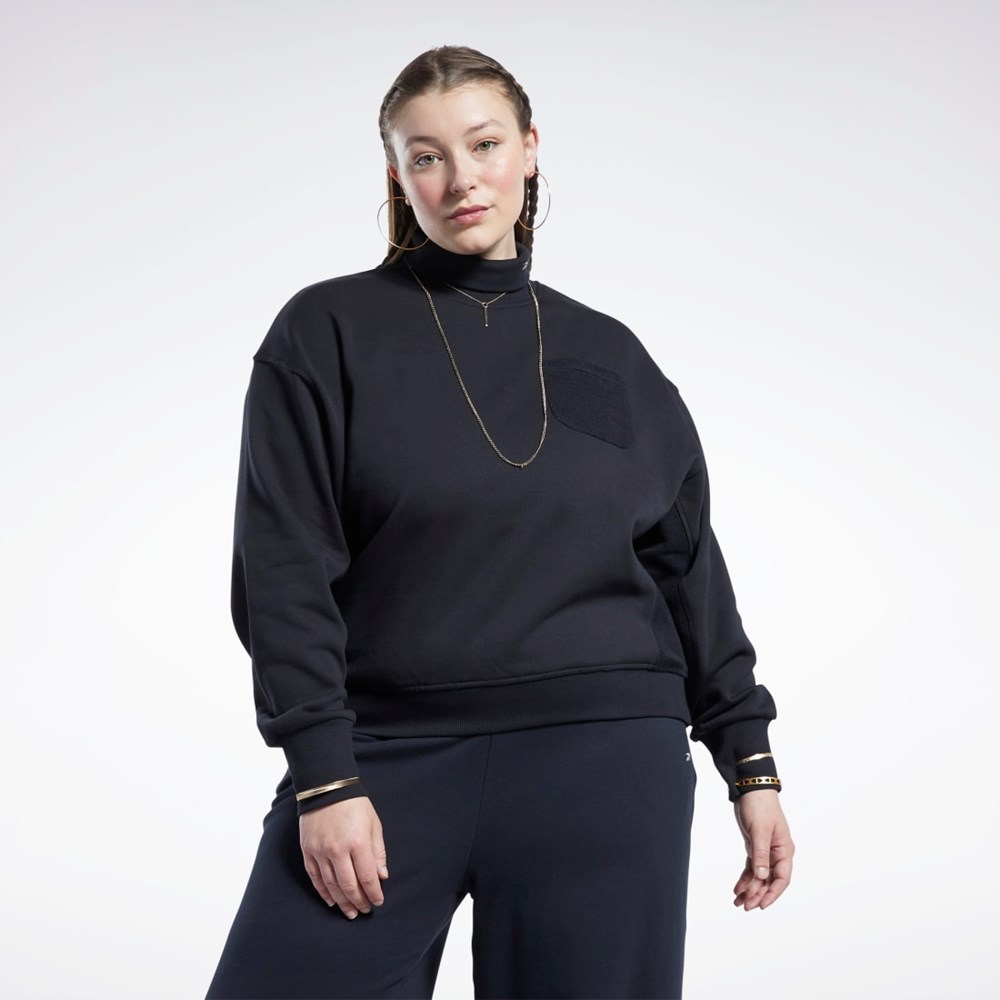 Reebok Classics Cotton French Terry Sweatshirt (Plus Size) Black | HN4343