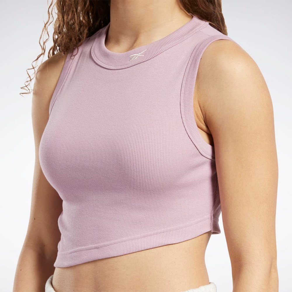 Reebok Classics Cropped Ribbed Tank Top Infused Lilac | HK4929