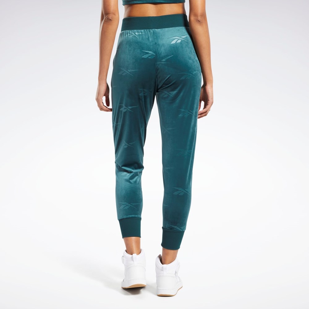 Reebok Classics Energy Q4 Velour Pants Forest Green | HK4935