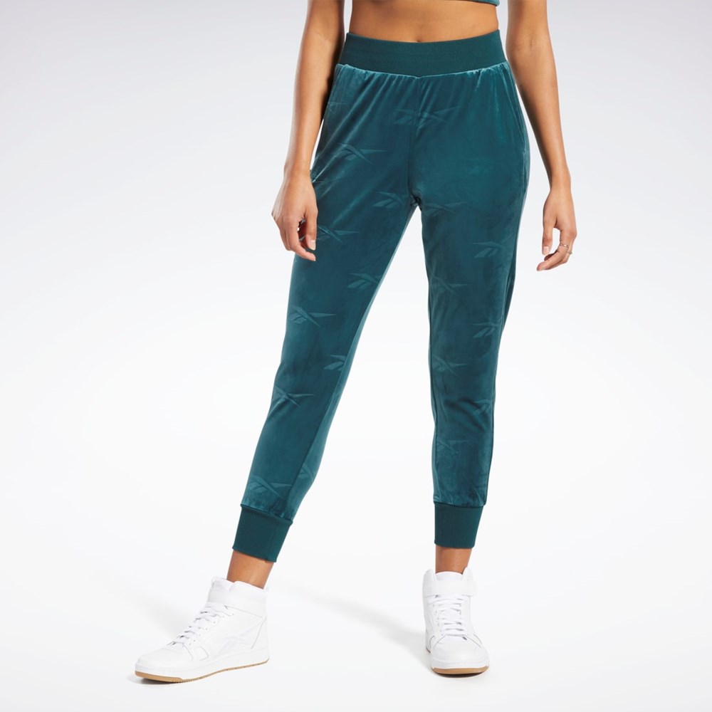 Reebok Classics Energy Q4 Velour Pants Forest Green | HK4935