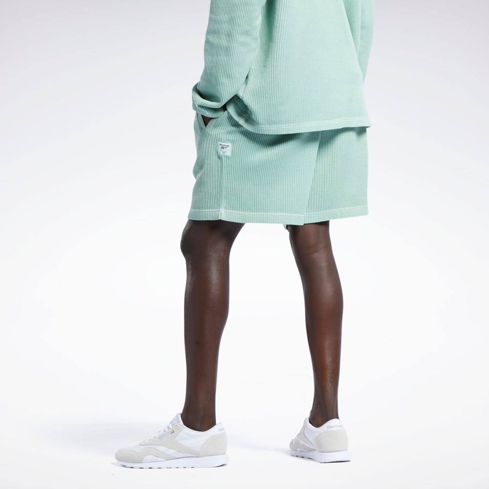 Reebok Classics Natural Dye Waffle Shorts Light Sage | H54436