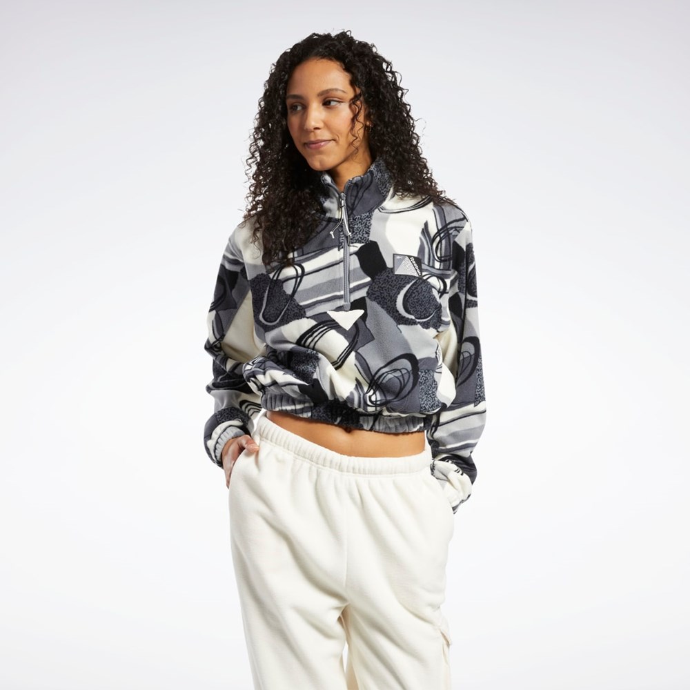 Reebok Classics Winter Print Half-Zip Sweatshirt Pure Grey 5 | HH7287