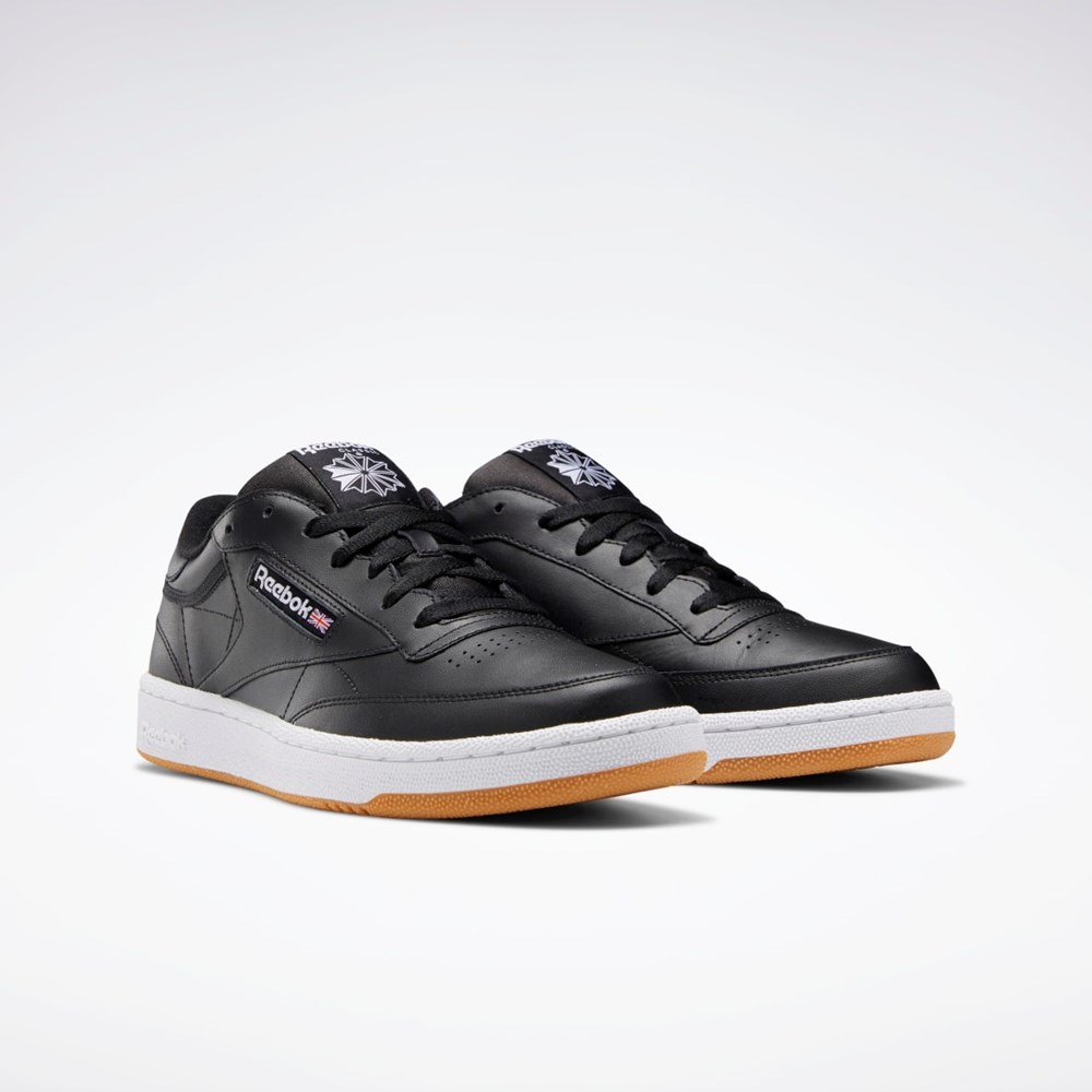 Reebok Club C 85 Shoes Black / White / Gum | AR0458