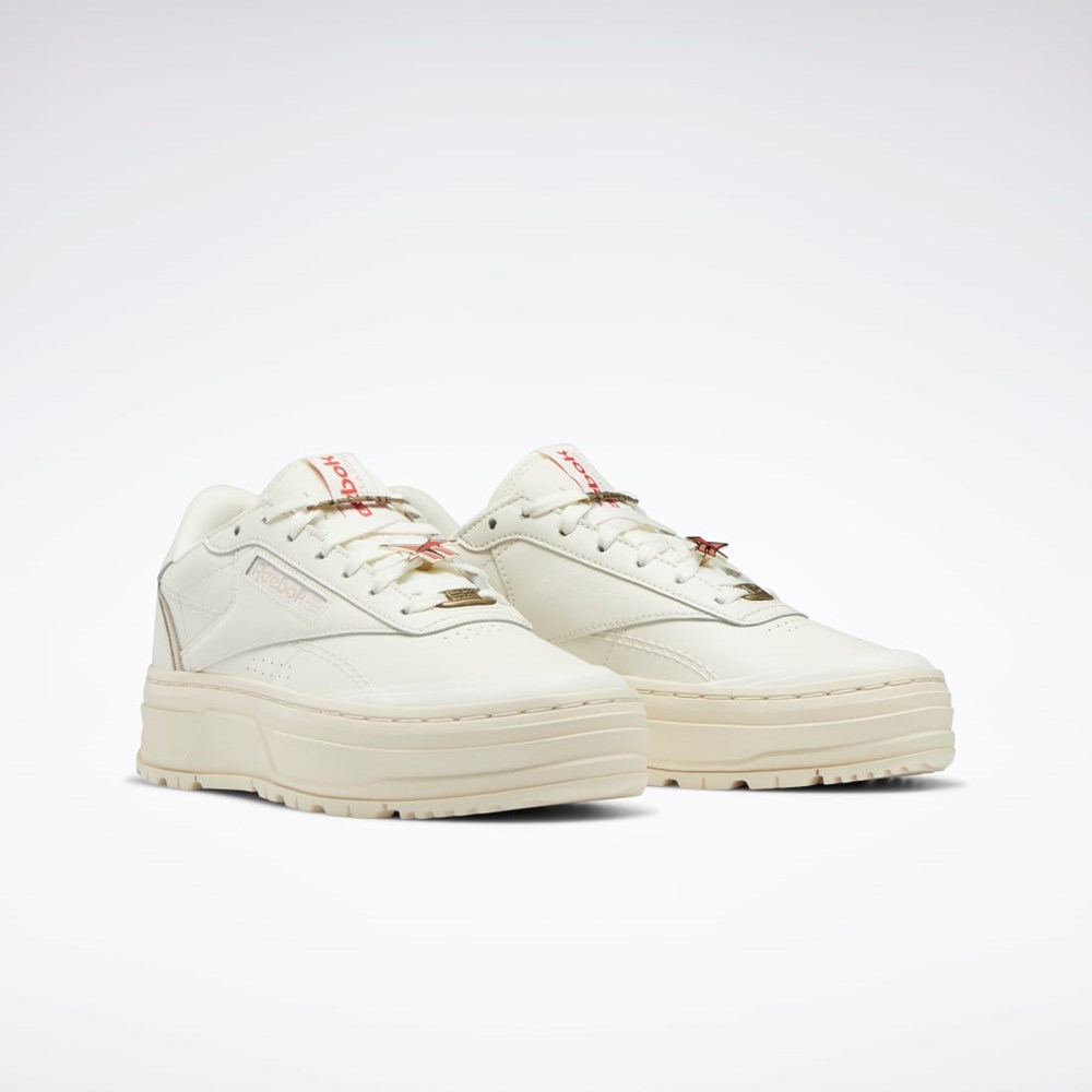 Reebok Club C Double GEO Shoes Chalk / Alabaster / Soft Ecru | GX8765