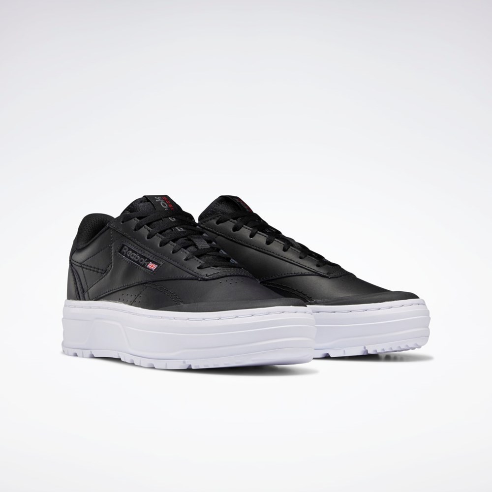 Reebok Club C Double GEO Shoes Core Black / Core Black / Ftwr White | GW0224