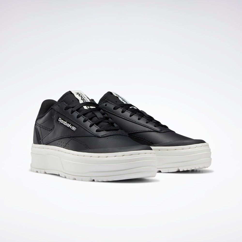 Reebok Club C Double GEO Shoes Core Black / Core Black / Chalk | H69142