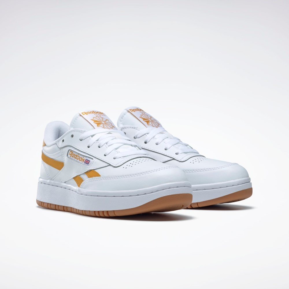 Reebok Club C Double Revenge Shoes Ftwr White / Bright Ochre / Reebok Rubber Gum-06 | GY9740