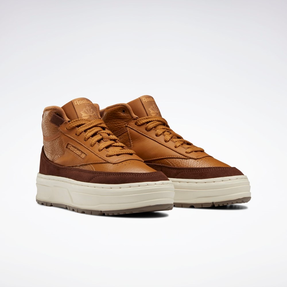 Reebok Club C Geo Mid Shoes Wild Brown / Brush Brown / True Beige | GZ2235