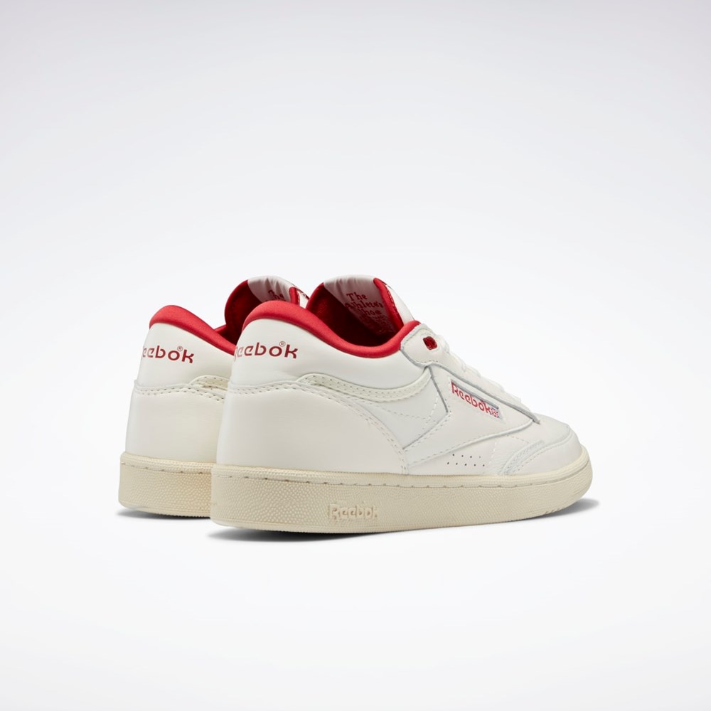 Reebok Club C Mid II Vintage Shoes Chalk / Alabaster / Flash Red | GY9690