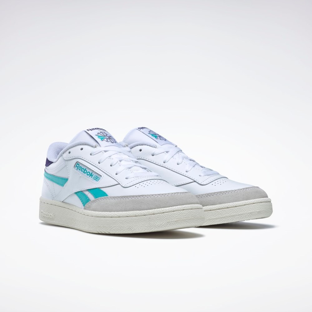 Reebok Club C Revenge Shoes Ftwr White / Classic Teal / Bold Purple | GY1822