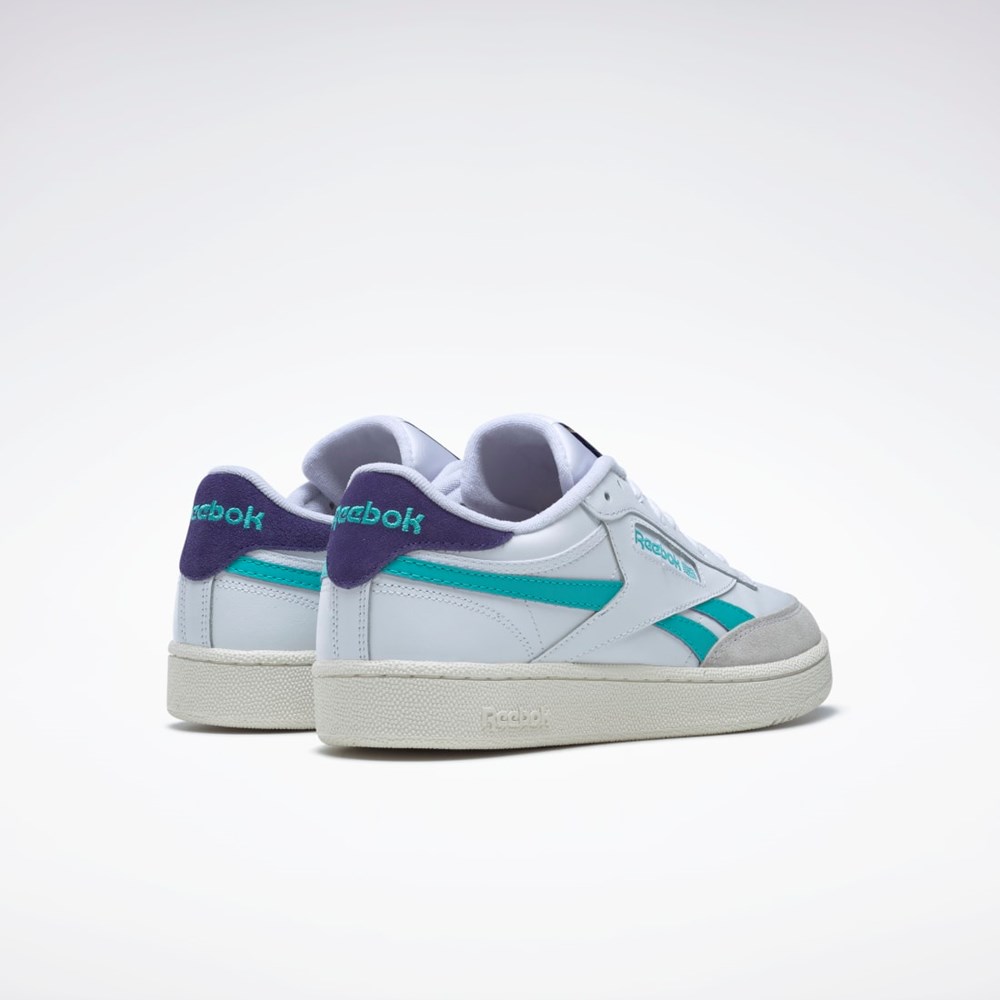 Reebok Club C Revenge Shoes Ftwr White / Classic Teal / Bold Purple | GY1822