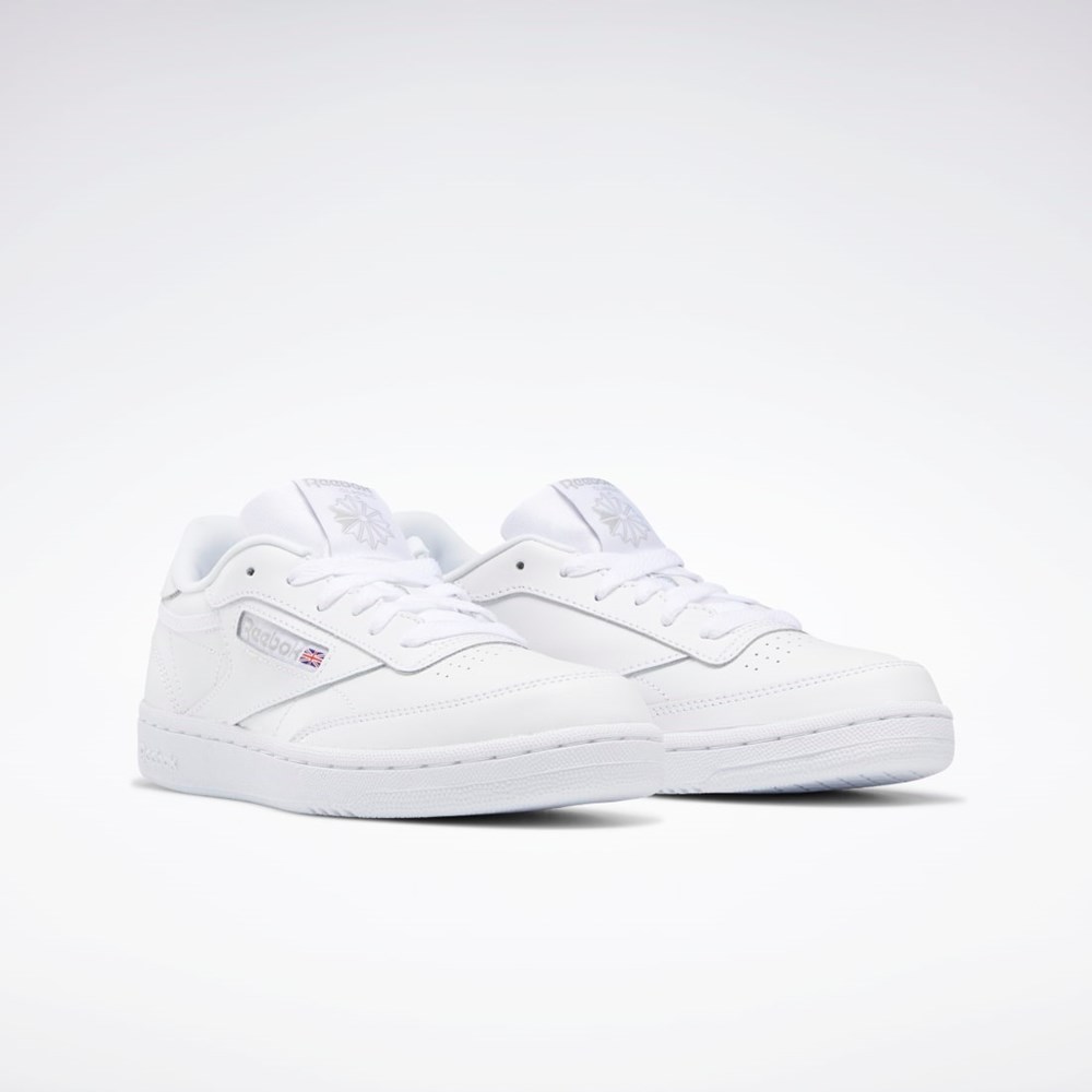 Reebok Club C Shoes - Grade School White / Sheer Grey | BS6168