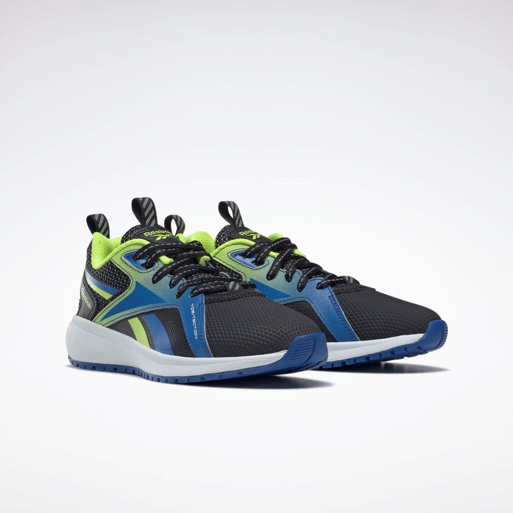 Reebok Durable XT Shoes - Preschool Core Black / Vector Blue / Acid Yellow | GW9689