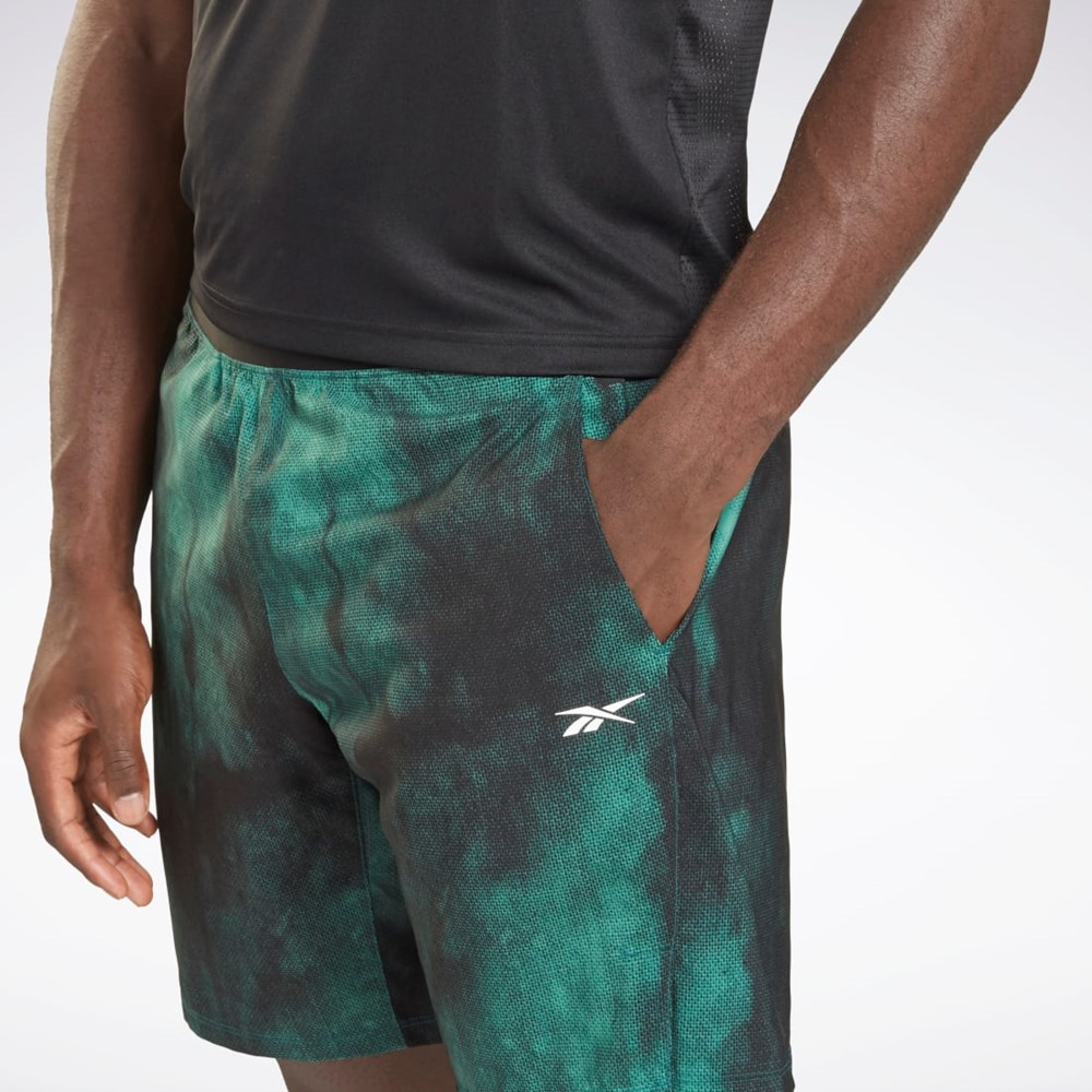 Reebok Epic Lightweight Printed Training Shorts Midnight Pine | GS6588