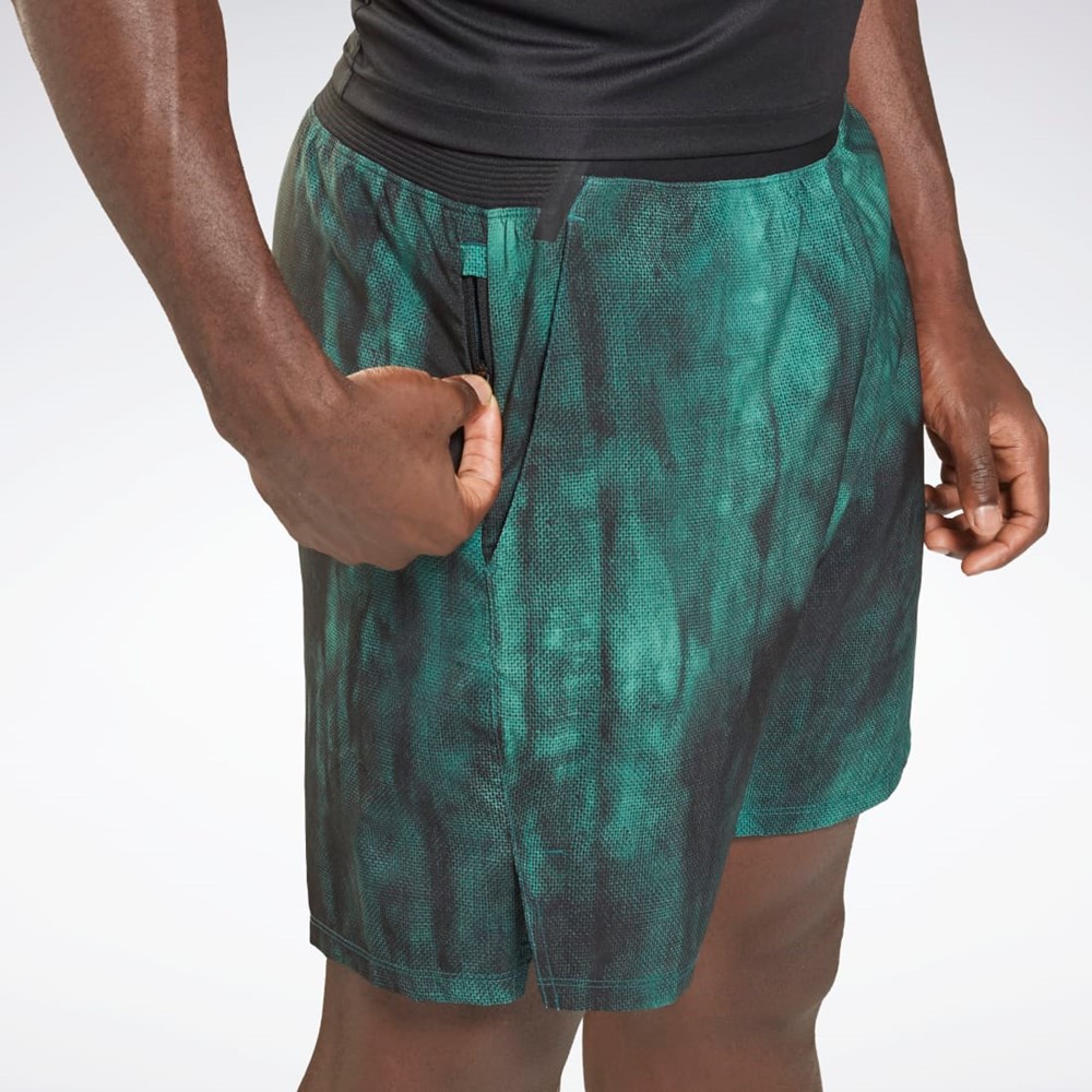 Reebok Epic Lightweight Printed Training Shorts Midnight Pine | GS6588