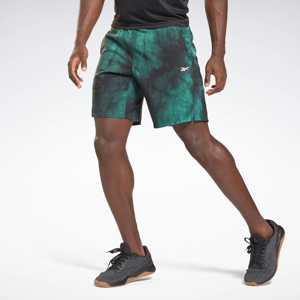 Reebok Epic Lightweight Printed Training Shorts Midnight Pine | GS6588