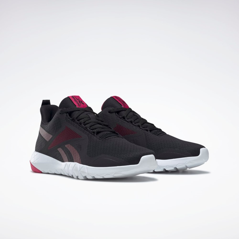 Reebok Flexagon Force 3 Wide D Training Shoes Core Black / Maroon / Pursuit Pink | GY6522