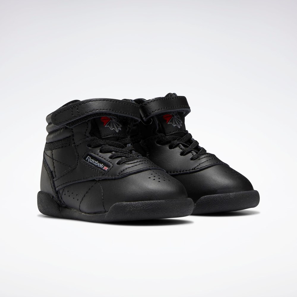 Reebok Freestyle Hi Shoes - Toddler Core Black / Core Black / Pure Grey 5 | GX7230