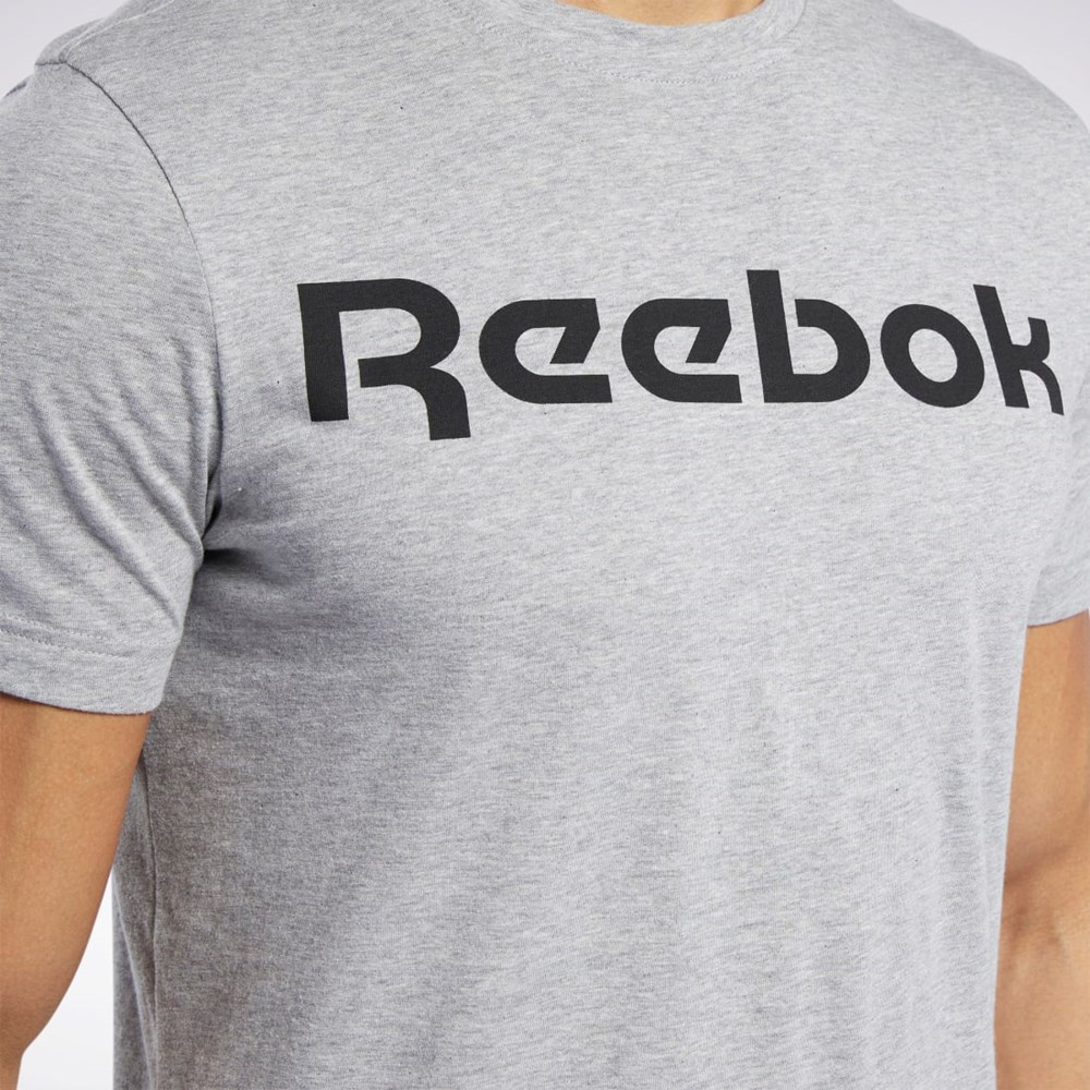 Reebok Graphic Series Linear Logo Tee Medium Grey Heather | FP9162