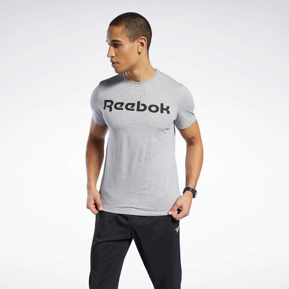 Reebok Graphic Series Linear Logo Tee Medium Grey Heather | FP9162