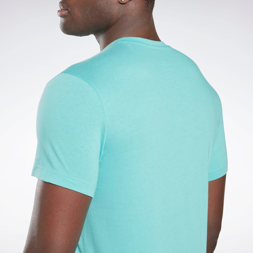 Reebok Graphic Series Linear Logo Tee Semi Classic Teal | HI6288