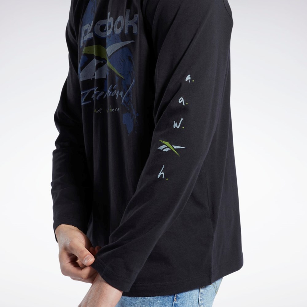 Reebok Graphic Series Pre-Season Long Sleeve T-Shirt Black | HH7391