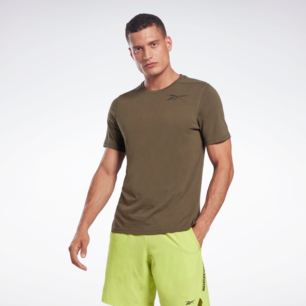 Reebok Graphic Speedwick Move T-Shirt Army Green | H46602